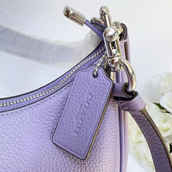 Coach Penelope Shoulder Smooth Leather Handbag Light Violet Nwt - Picture 5 of 10